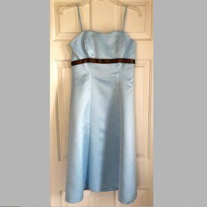 Baby Blue A-line Midi Dress, Spaghetti Straps/Strapless, Size ~4